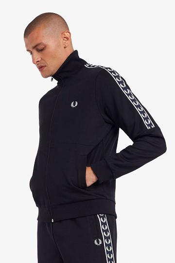 Kurtka Fred Perry Panelled Taped Track Męskie Granatowe | PL 1223GSOL